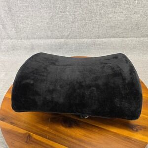 Qutool Black Velour Lumbar Support Pillow Cushion Ergonomic Back Support w/Strap